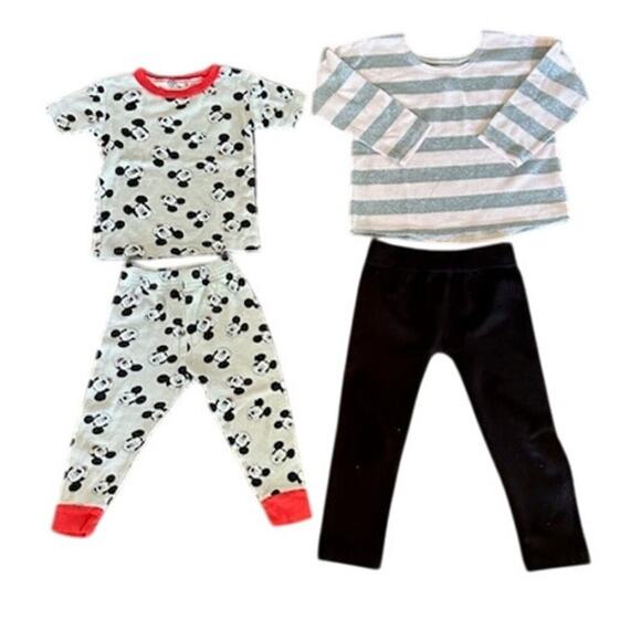 Girls 2T Clothing Bundle –  Mickey Pajamas, RUUM Top, Star Ride Leggings (3 Pc) - Picture 1 of 7